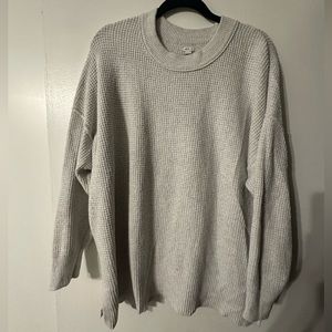 Aerie | Size M Oversized Grey Waffle Sweater